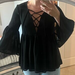 Black Show Me Your Mumu blouse